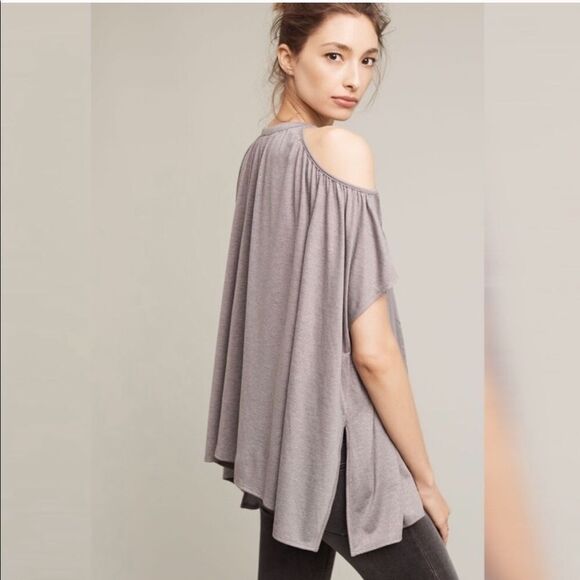 Anthropologie cold shoulder shimmer blouse - Picture 2 of 7